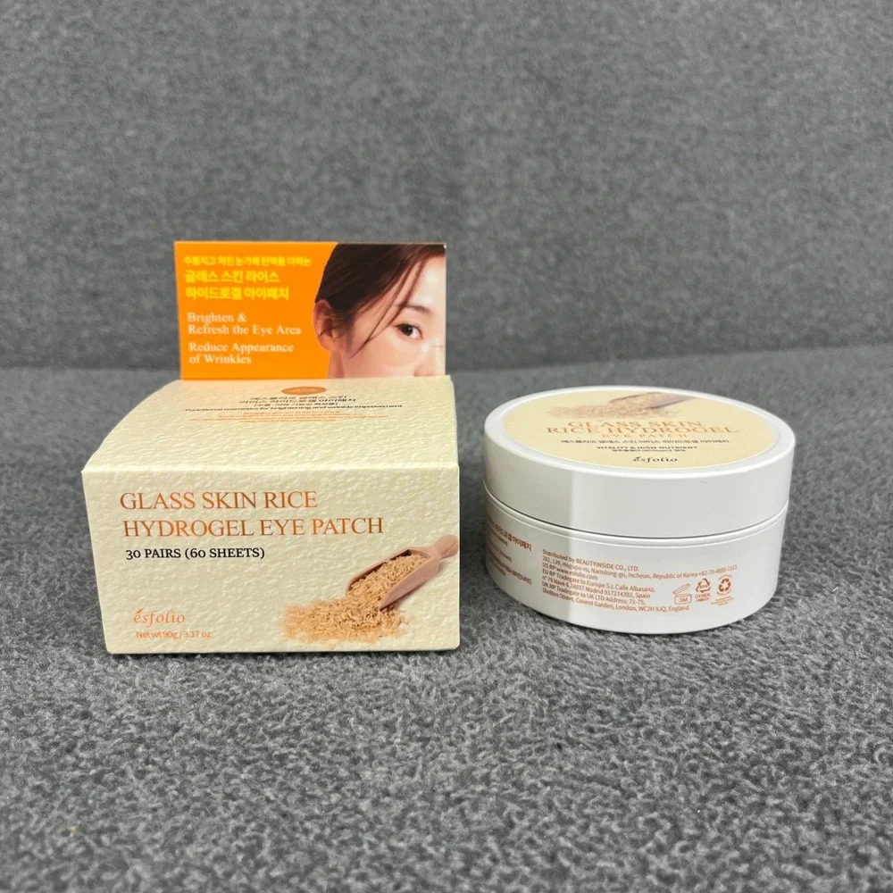 Esfolio Glass Skin Rice Hydrogel Eye Patch 60ct Brightening Anti-Wrinkle